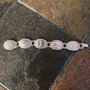 925 Sterling silver World traveler bracelet~